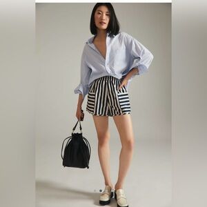 Clare V navy striped shorts size L